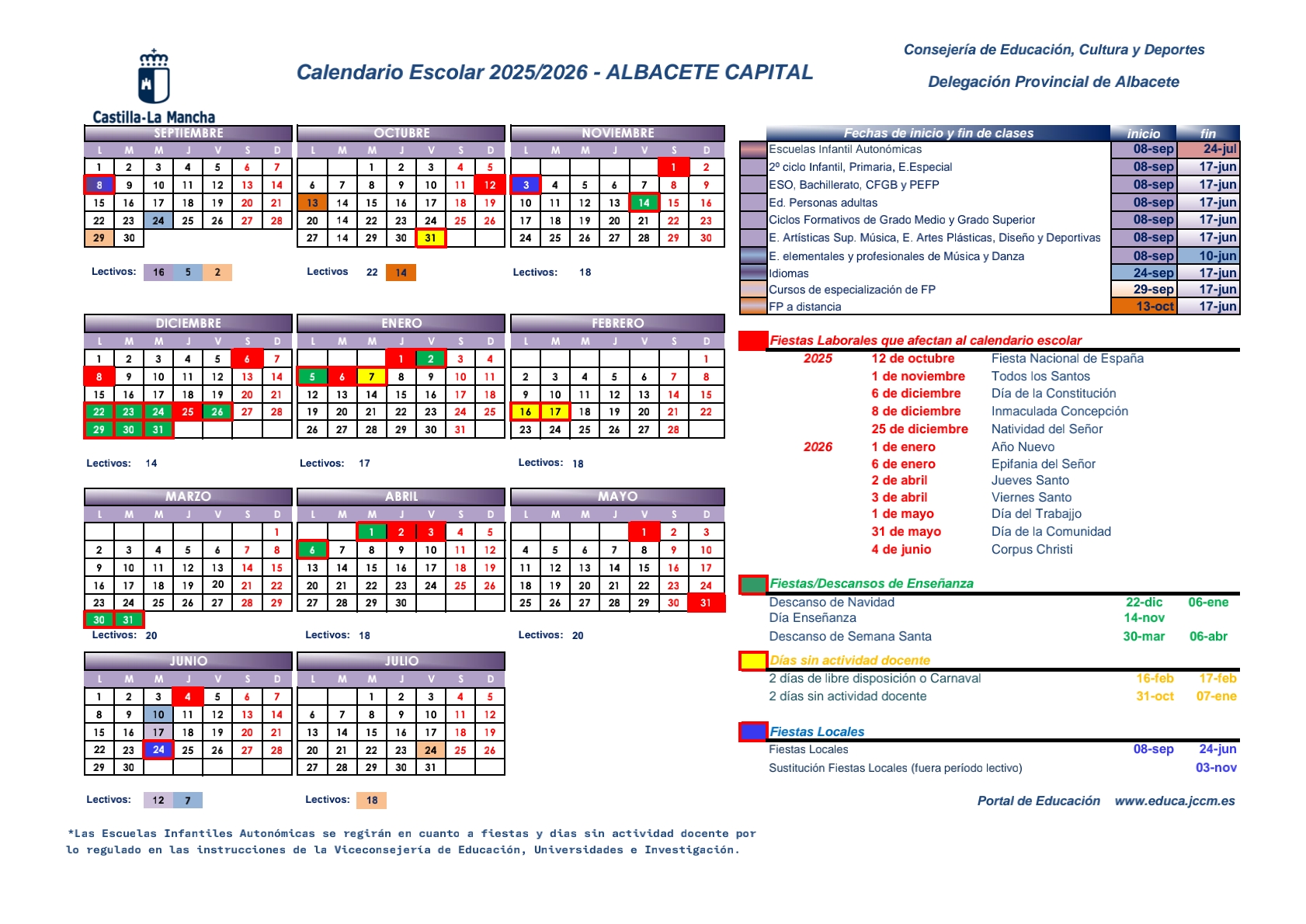 Imagen de Calendario Escolar 2025/2026